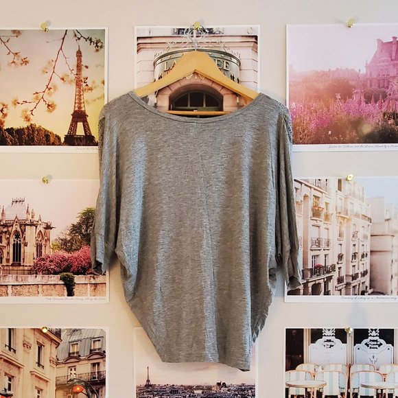 h.i.p. Gray Dolman Sleeve Shirt w/Dotted Detailing - Picture 2 of 7